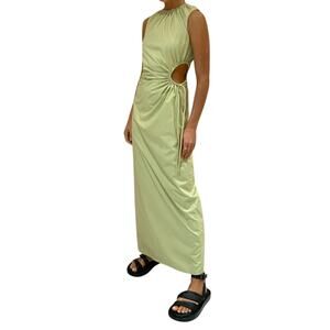 SIR. Mason Laced Cut Out Midi Dress in Pistachio Green Small